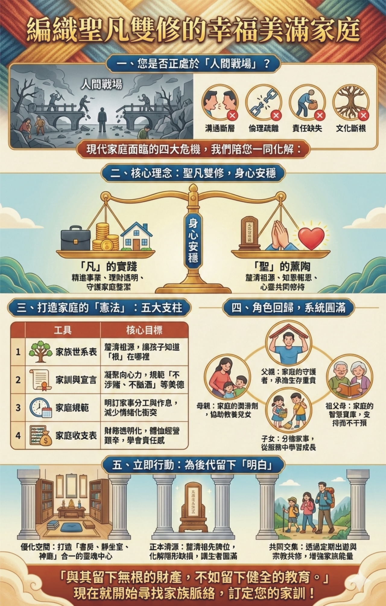 編織聖凡雙修的幸福美滿家庭